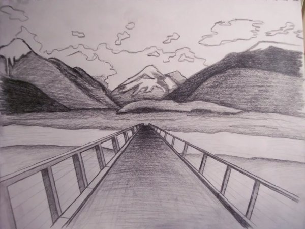 Рисование пейзажа карандашом