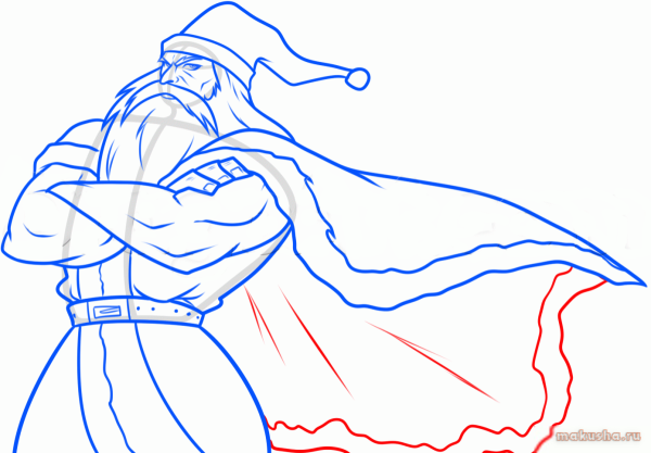 Дед Мороз рисунок легкий