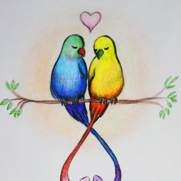 Простые рисунки цветными карандашами