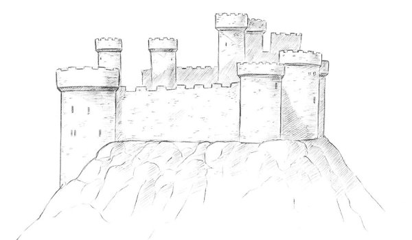 Рисование замка крепости