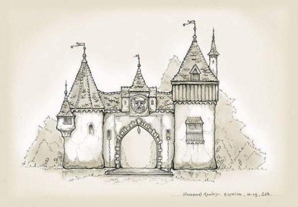 Замки средневековья для срисовки