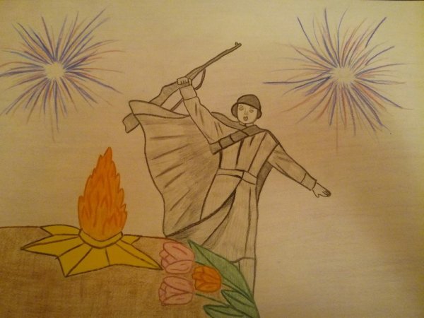 Рисунок солдату от школьника