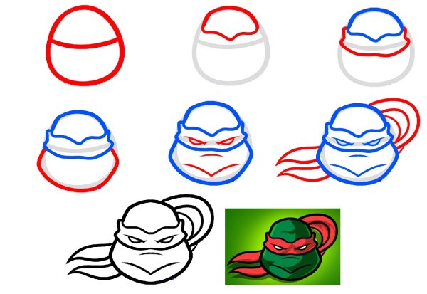 Как нарисовать черепашку ниндзя