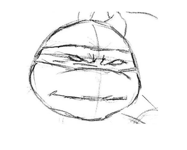 Черепашка ниндзя лицо рисунок