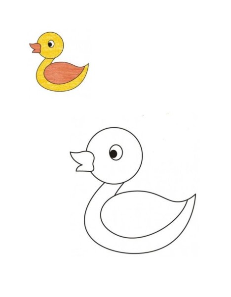 Рисунок утёнка для срисовки