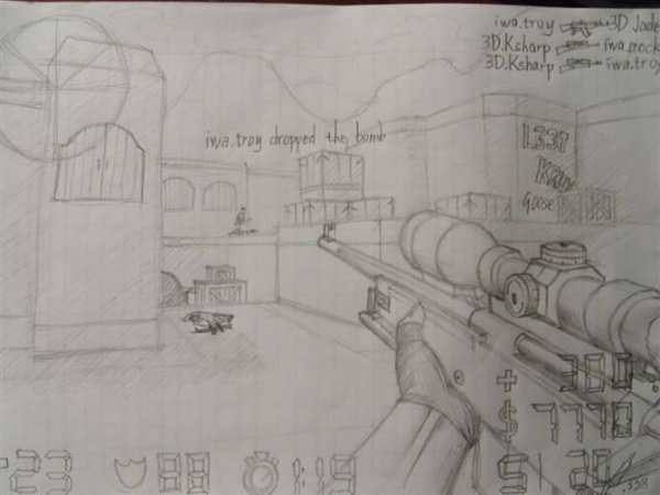 КС рисунки карандашом