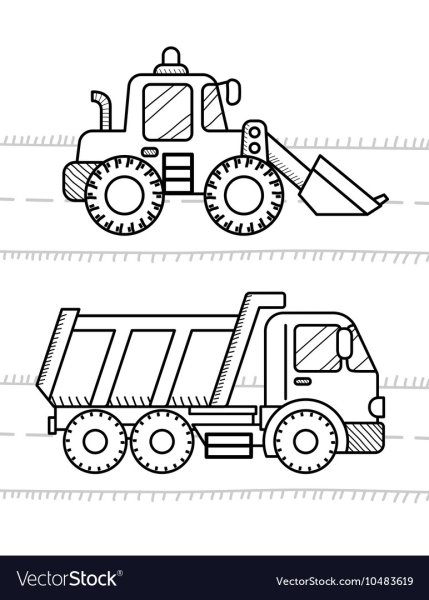 Трактор самосвал раскраска