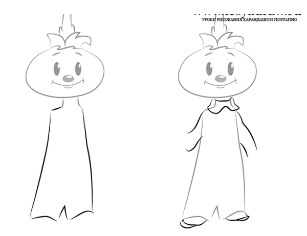 Чиполлино рисунок пошагово