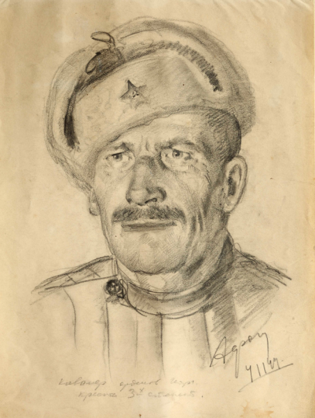 Портрет военного карандашом