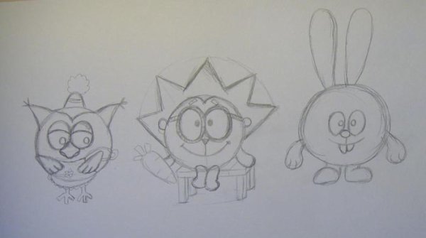 Ёжик из смешариков карандашом