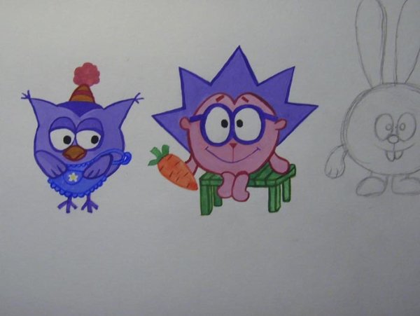 Ёжик из смешариков рисунок карандашом