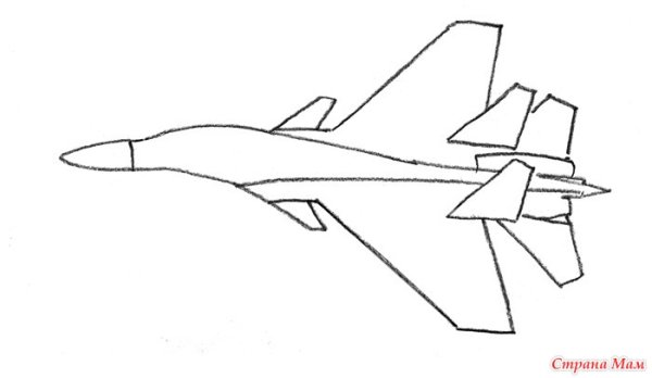 Самолёт истребитель для срисовки
