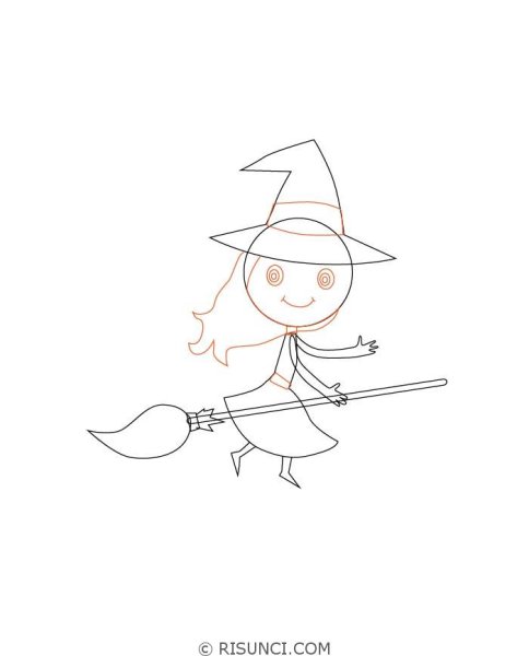 Лицо ведьмы карандашом