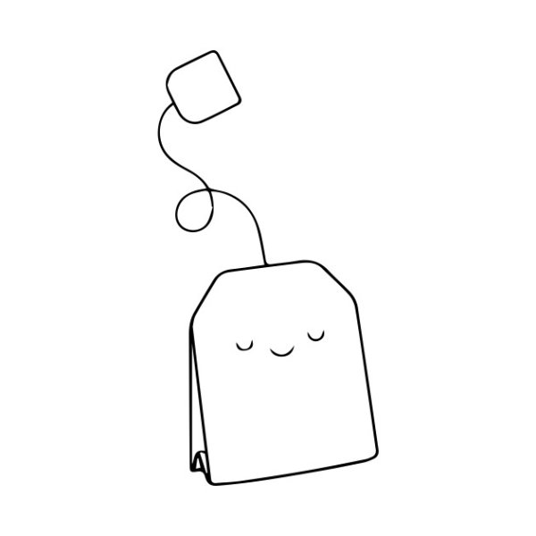 Раскраска пакетик чая