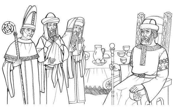 Раскраска князь Владимир крещение Руси