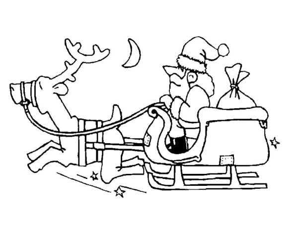 Сани Деда Мороза раскраска