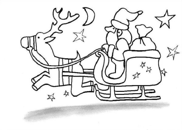 Олени с санями на окно