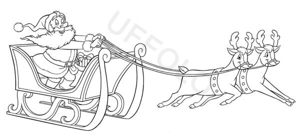 Оленья упряжка на окно