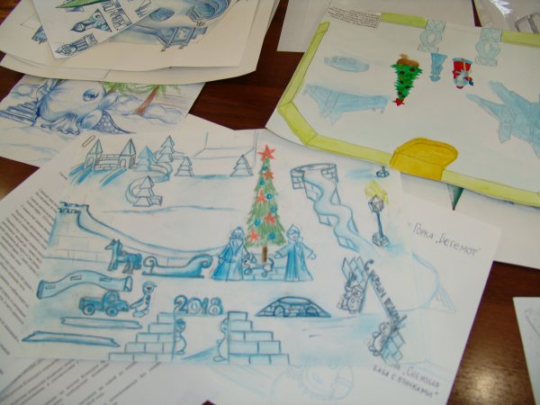 Эскиз снежного городка