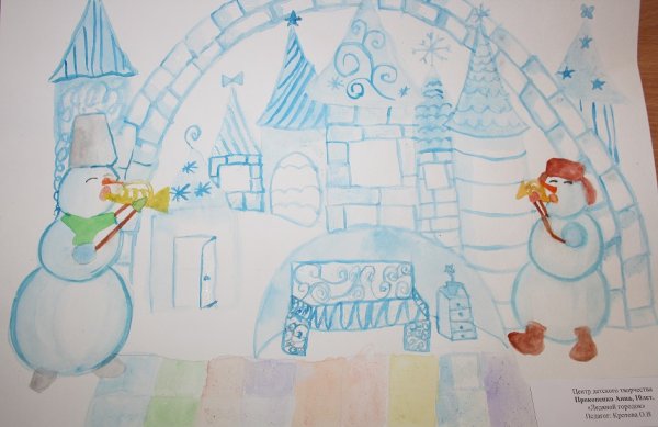 Ледовый городок рисунок