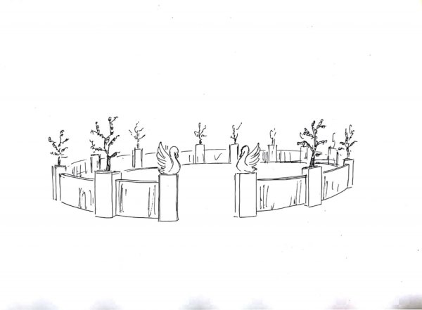 Снежный город рисунок