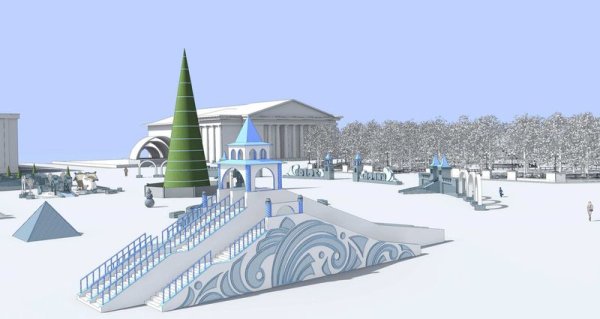 Чертеж снежной горки