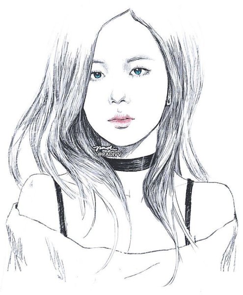 Дженни Джису Блэк Пинк рисунок