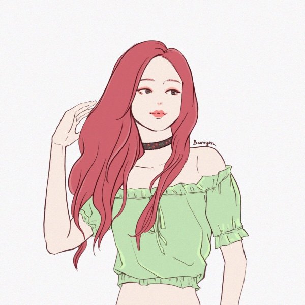 Розе нарисовать Блэк Пинк