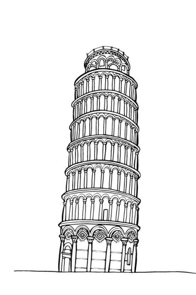 Пизанская башня раскраска