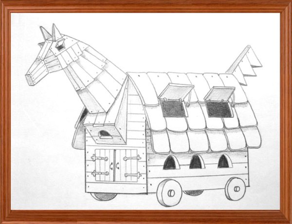 Троянский конь рисунки детей