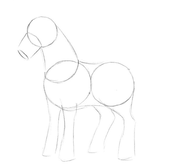 Лошадь рисунок поэтапно