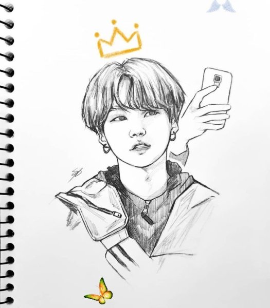 Рисунки BTS легкие Тэхен