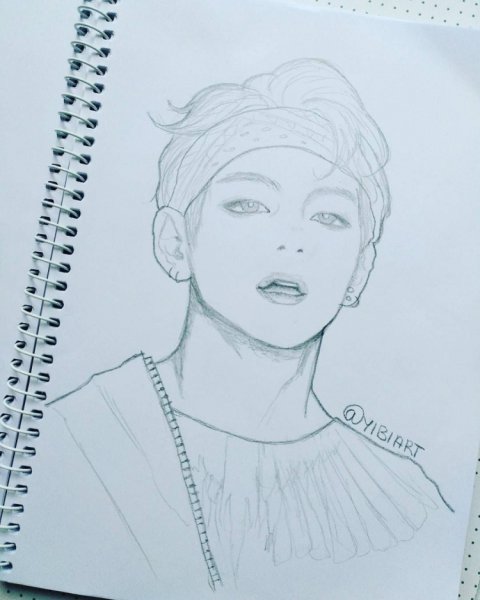 Рисунки для срисовки БТС Тэхен