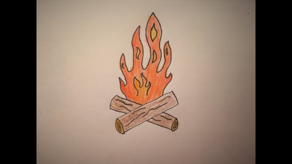 Рисунок костра легкий