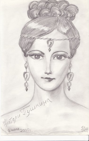 Историческая прическа карандашом