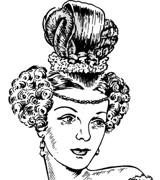 Эскиз исторической прически