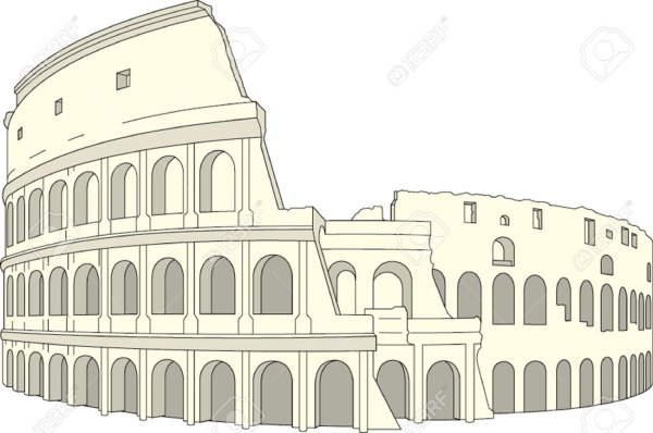 Колизей древний Рим карандашом