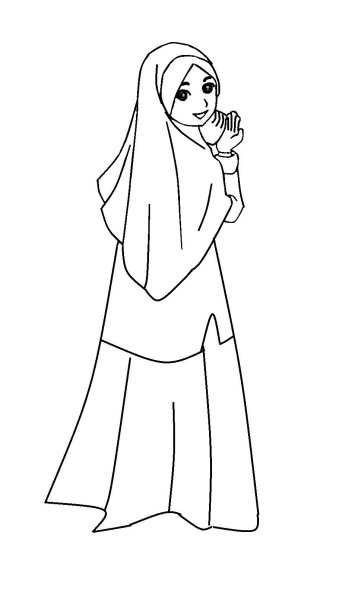 Раскраски девочки в хиджабе