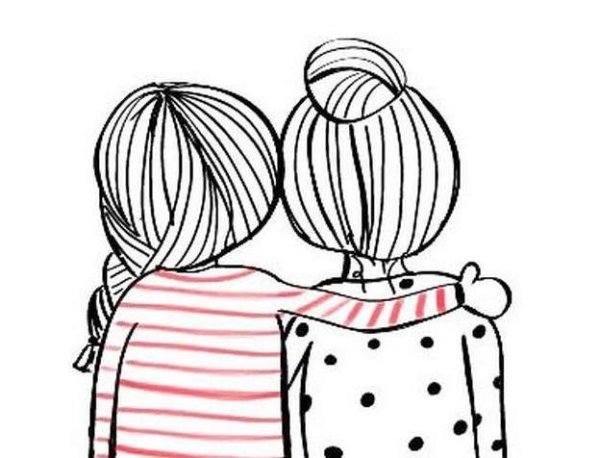 Рисунки для срисовки 2 подруги легкие