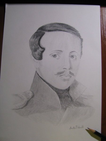 Михаил Юрьевич Лермонтов карандашом