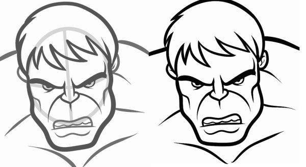 Лицо Халка раскраска