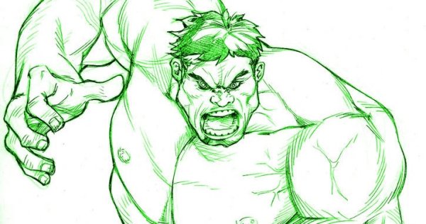 Поэтапное рисование Халка
