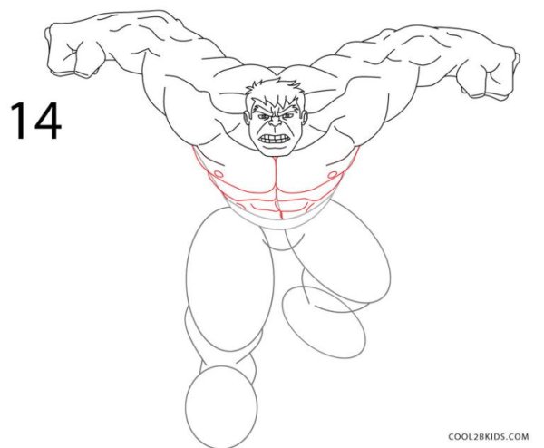 Халк рисунок пошагово