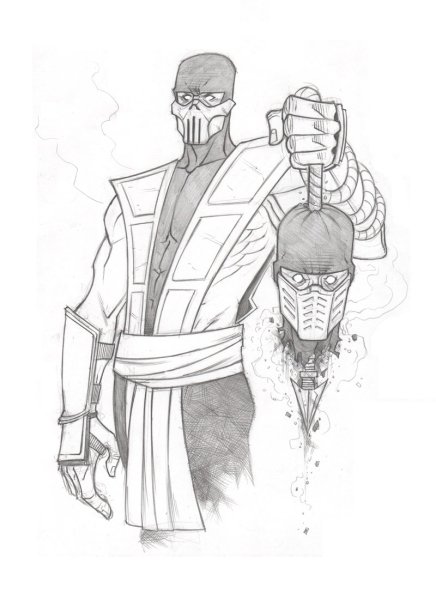 Раскраска Сабзиро из мортал комбат 11