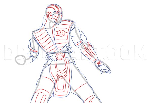 Рисунки саб Зиро из мортал комбат карандашом для срисовки