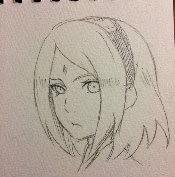 Сакура Харуно карандашом лицо