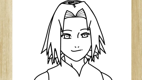 Нарисовать аниме Наруто Сакура