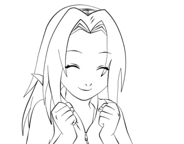 Сакура аниме Наруто для срисовки