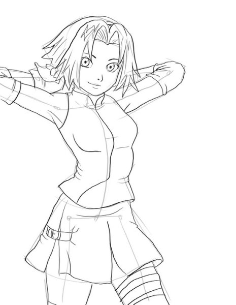 Рисунок Сакуры из Наруто