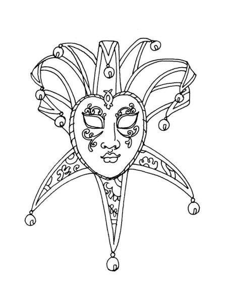 Венецианская маска раскраска